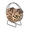 Outdoor Firewood Log Hoop PowderCoated Steel Log Storage Rack Black Durable Lumber Holder For Easy 3