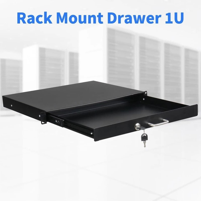 Steel Rack Mount DJ Drawer Cabinet Lockable With Key For Secure Equipment Storage 1