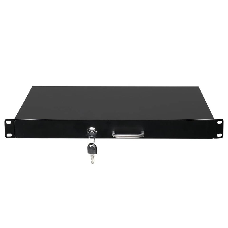 Steel Rack Mount DJ Drawer Cabinet Lockable With Key For Secure Equipment Storage 2