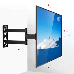 full-motion tv wall mount for led, lcd, oled swivel, tilt, adjustable bracket