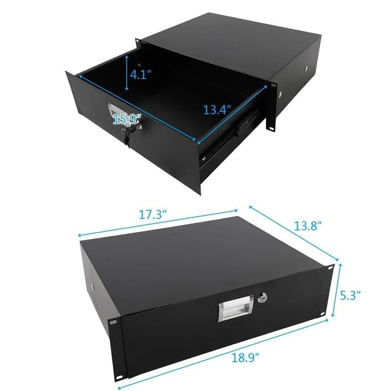Equipment Rack Drawer With Key Lock Modular Storage Data Cabinet For Secure Tech Organization 3