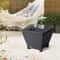 Outdoor Wicker Side Table With Storage Trapezium Design For Patio Garden Use 3