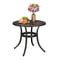 Patio Bistro Table With Umbrella Hole Cast Aluminum Dining Table For Outdoor Use 1