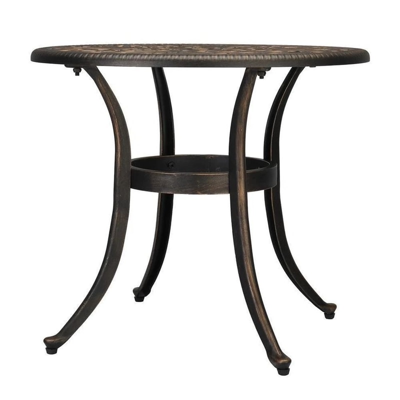 Patio Bistro Table With Umbrella Hole Cast Aluminum Dining Table For Outdoor Use 2