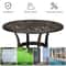 Patio Bistro Table With Umbrella Hole Cast Aluminum Dining Table For Outdoor Use 9