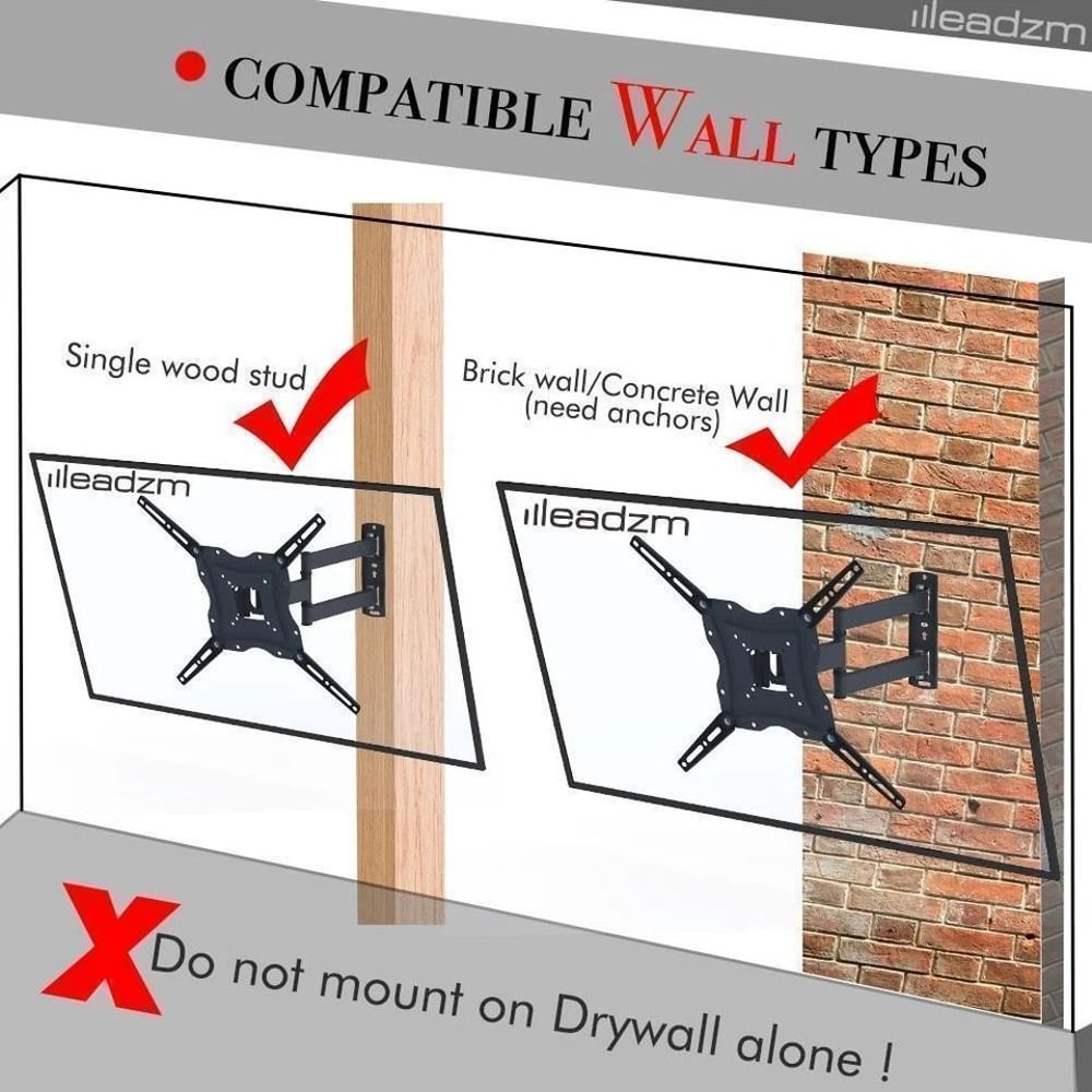 Full Motion Tilt TV Wall Mount Bracket For LCDLED SpaceSaving 6