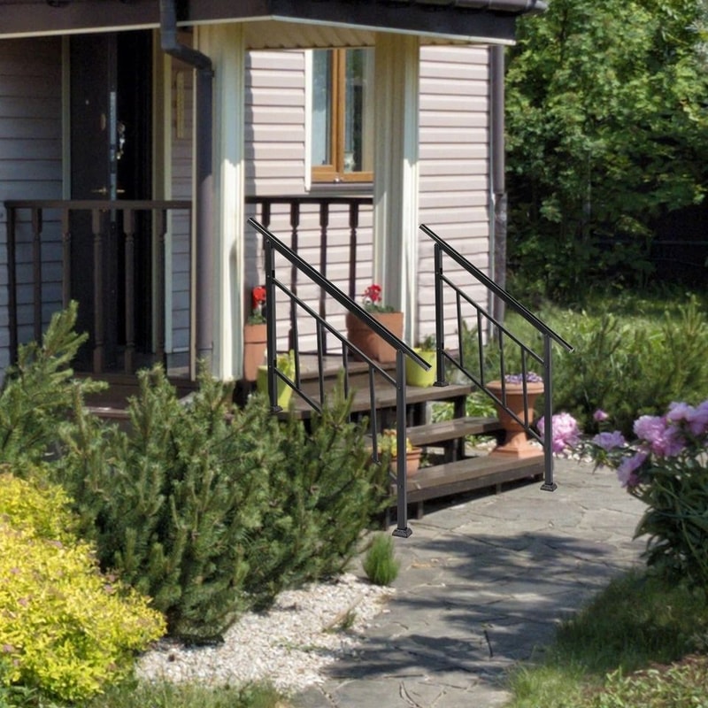 Adjustable Outdoor Iron Handrails For Steps Durable And WeatherResistant Stair Railing 2