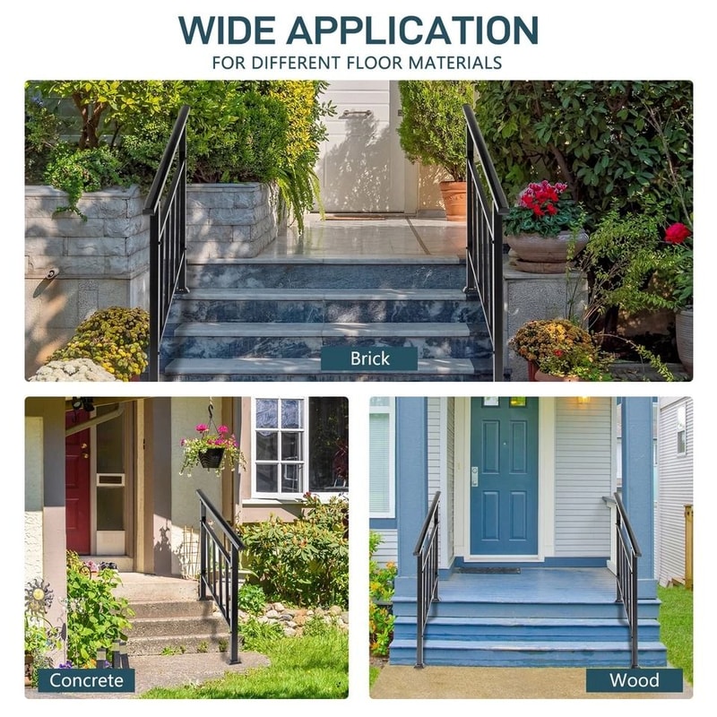Adjustable Outdoor Iron Handrails For Steps Durable And WeatherResistant Stair Railing 6