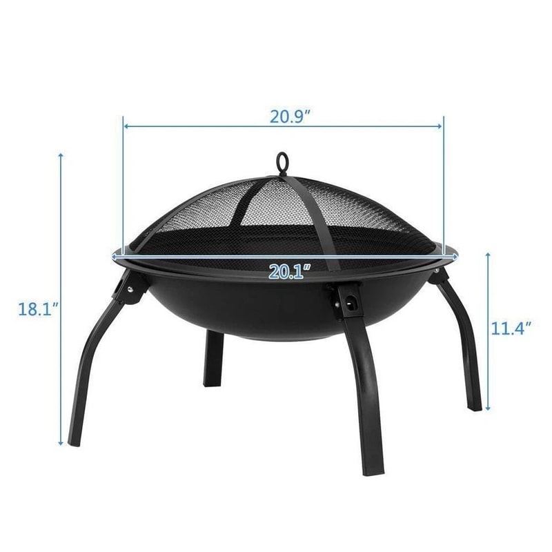 Folding Wooden Burning Iron Fire Pit Portable Heater For Backyard Patio Durable Metal FirePit For 4