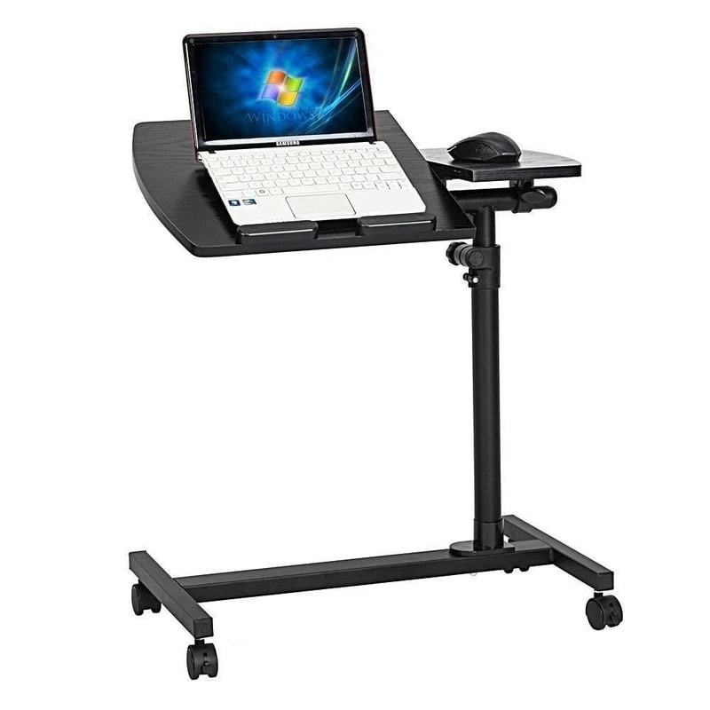 Adjustable Rolling Laptop Desk Cart Over Bed Hospital Table With Angle Height Adjustment 7