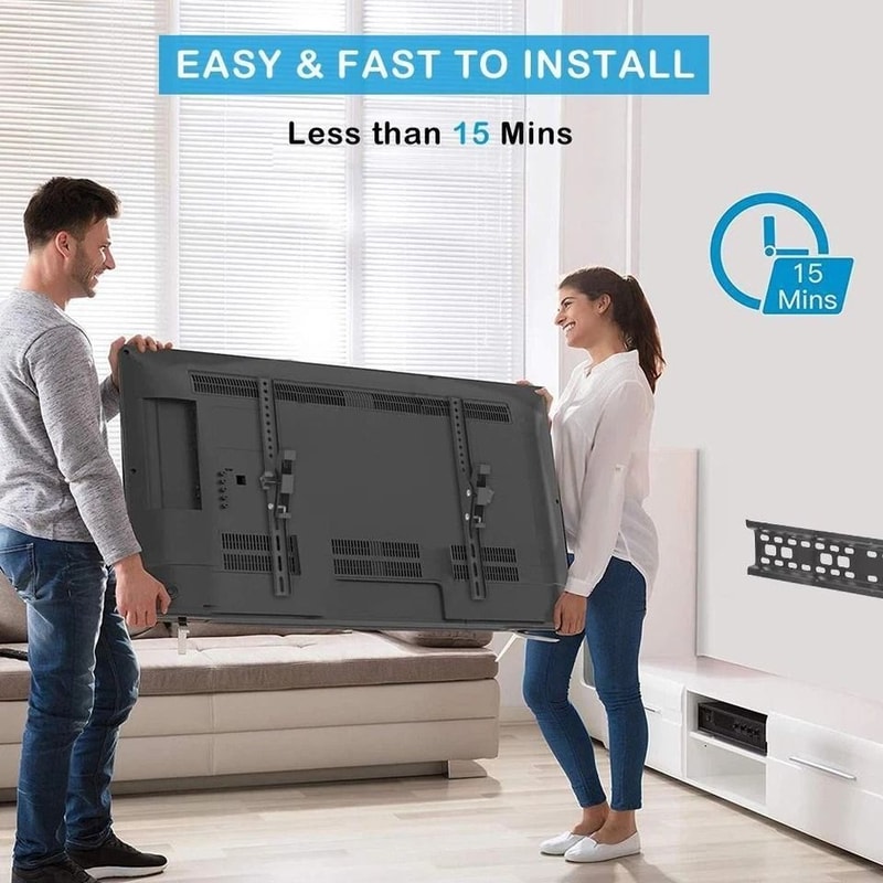 Flat TV Wall Mount Bracket With Tilt Swivel For TVs LowProfile HeavyDuty Mount 7