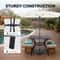Outdoor Metal Bar Table With Umbrella Hole Durable Slatted Design 3