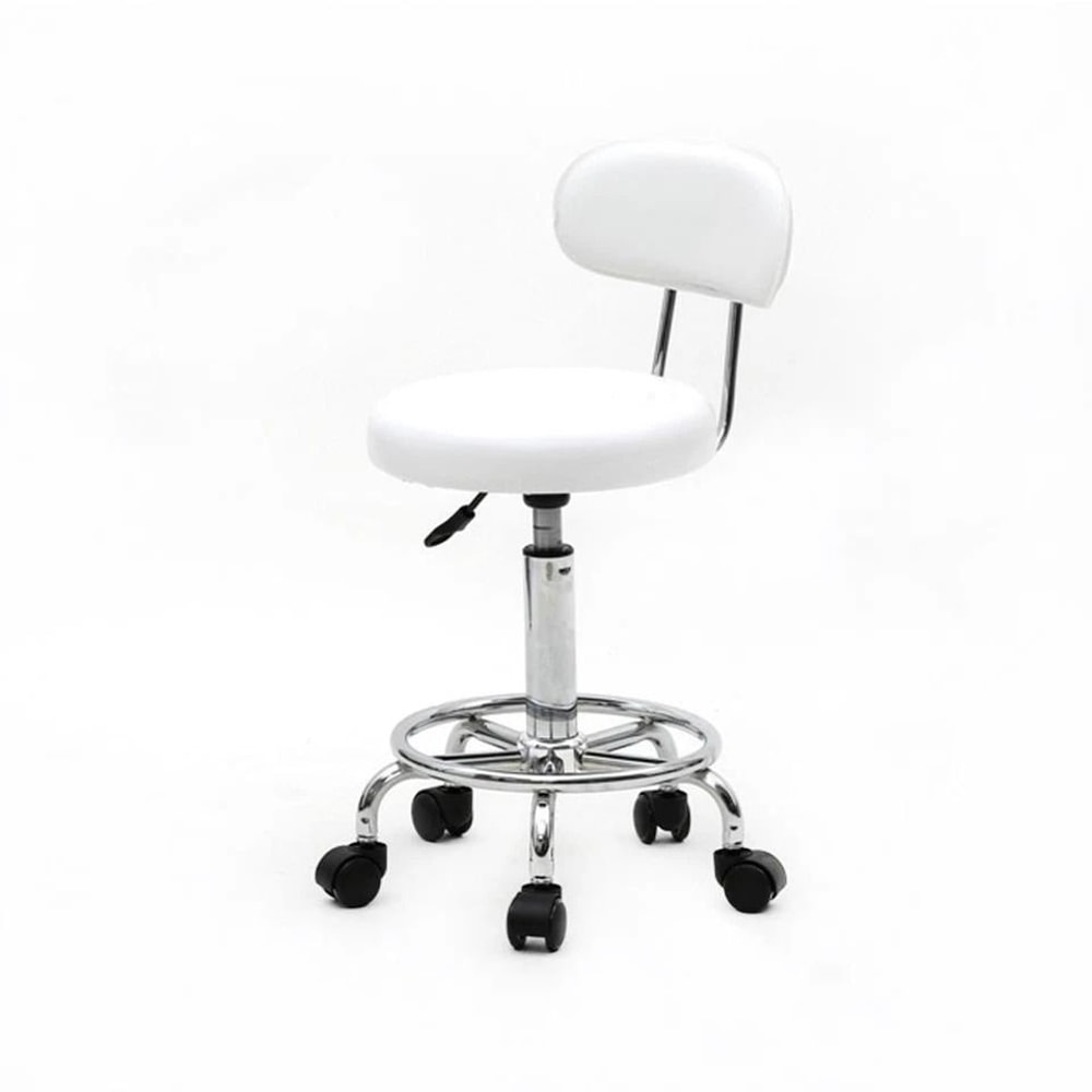 Adjustable Hydraulic Swivel Salon Stool With Backrest For Barber Tattoo Spa Use 0