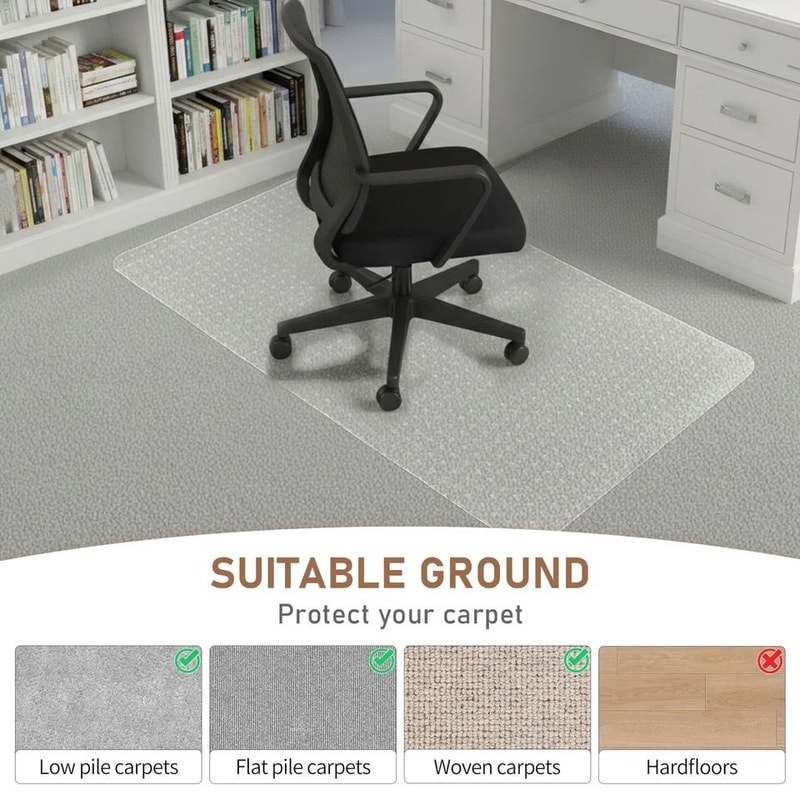 Frosted Chair Mat For Carpets AntiSlip Scratch Protection For Office Or Home 4