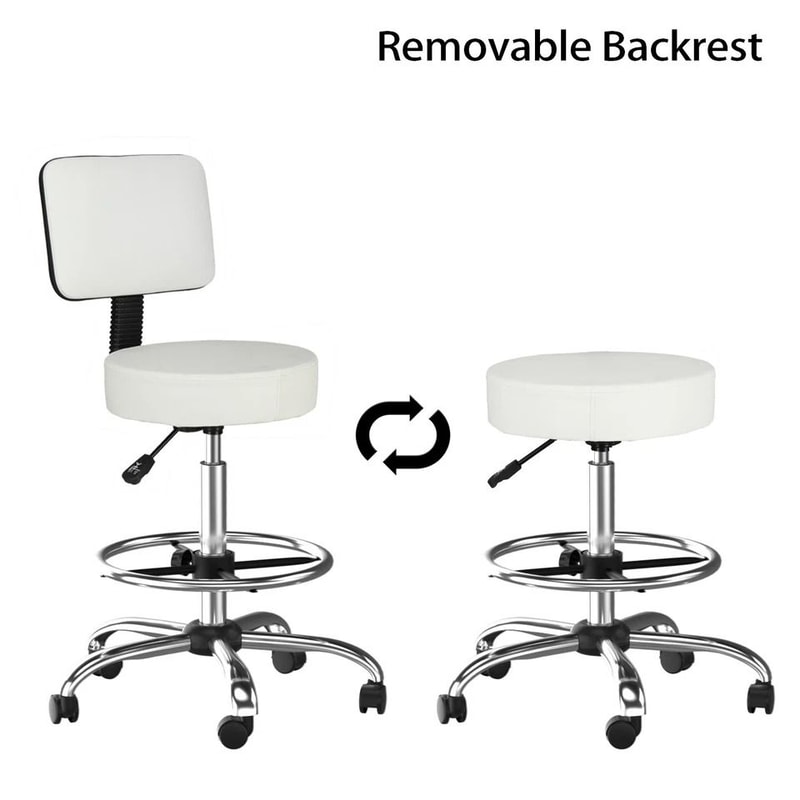 Adjustable Hydraulic Garage Stool With Swivel Rolling Salon Tattoo Chair 6