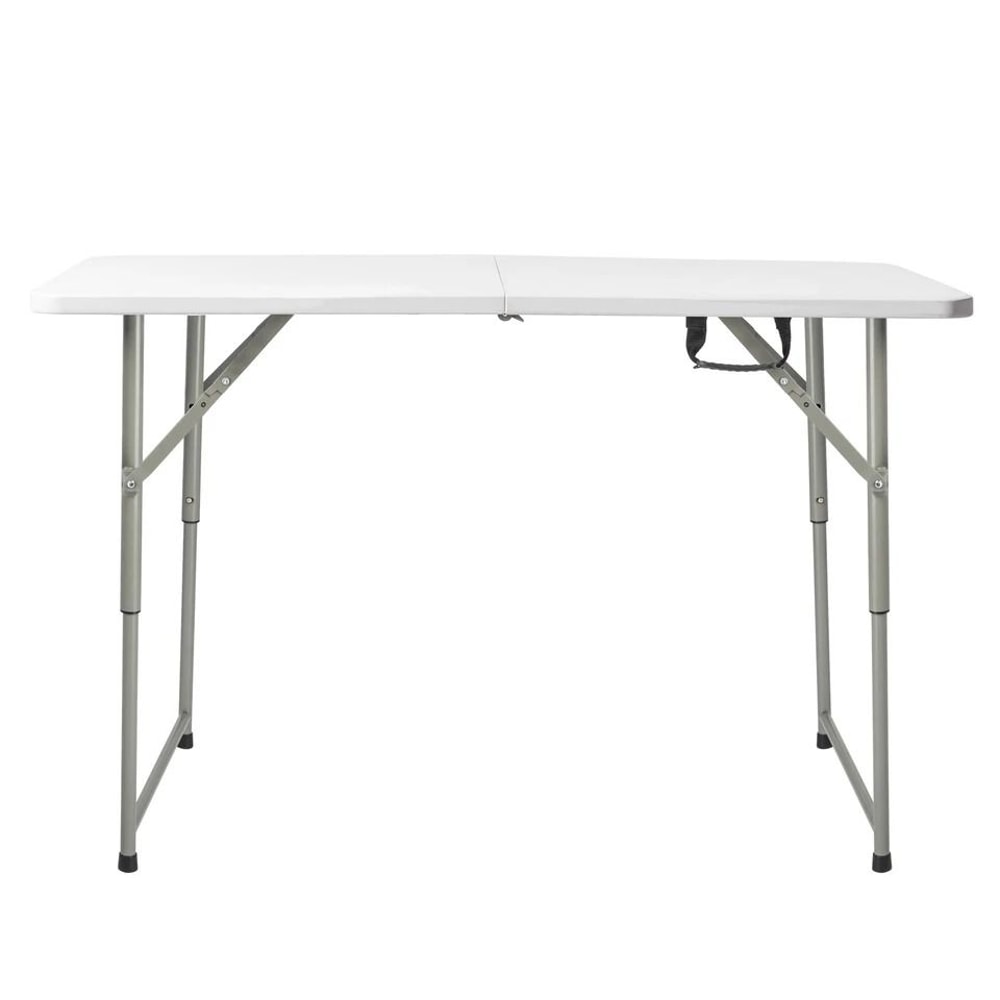 White Foldable Lift Patio Table Portable Garden Party Table For IndoorsOutdoors 1