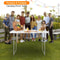 White Foldable Lift Patio Table Portable Garden Party Table For IndoorsOutdoors 4