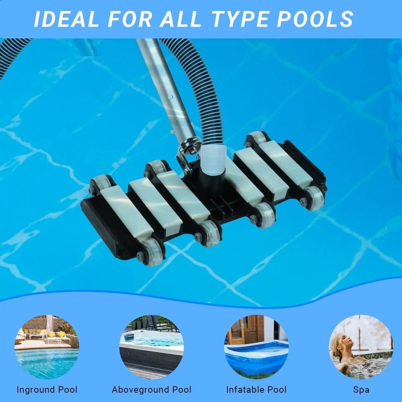 Professional Inground Pool Vacuum Head Flexible Outdoor Cleaner Powerful Suction 17
