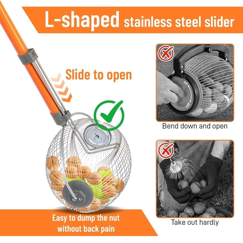 Garden Weasel Nut Gatherer Tool Easy Pickup For Small Objects Nuts And Golf Balls 3