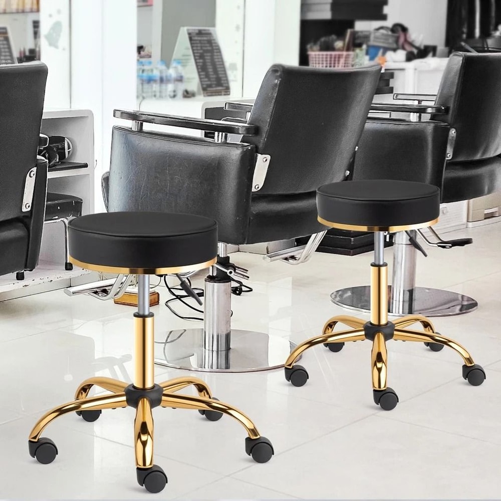 Premium Rolling Salon Stool With Swivel Adjustable 1