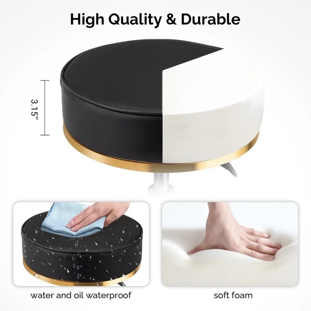 Premium Rolling Salon Stool With Swivel Adjustable 4