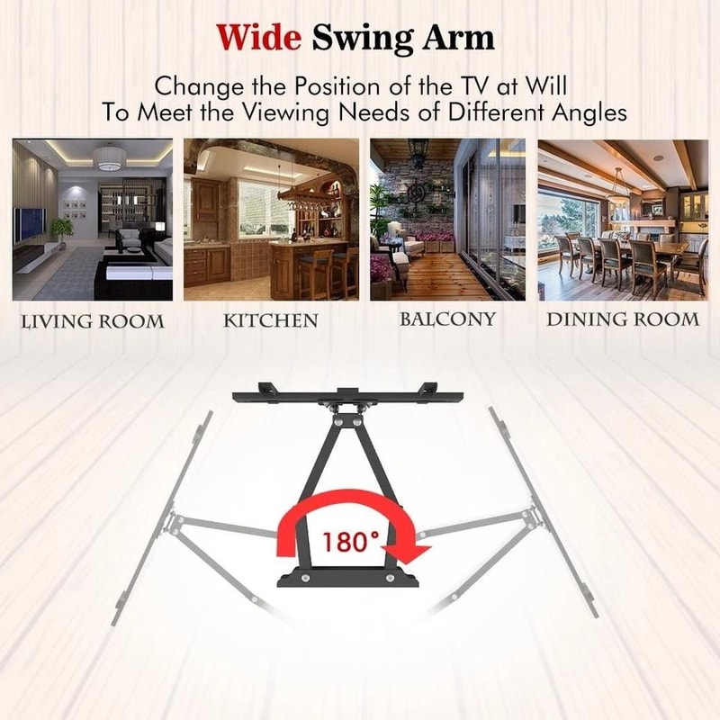 Full Motion TV Wall Mount Bracket For TVs Adjustable Tilt Swivel VESA Compatible 4