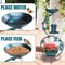 Vintage Outdoor Bird Bath With Solar Feeder Planter Pedestal Blue Garden Decor 4