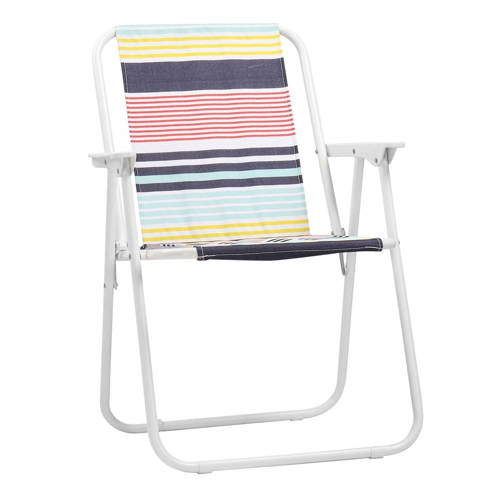 Portable Folding Beach Chair With Colorful Stripes Lightweight Comfortable For Outdoor Activities 0