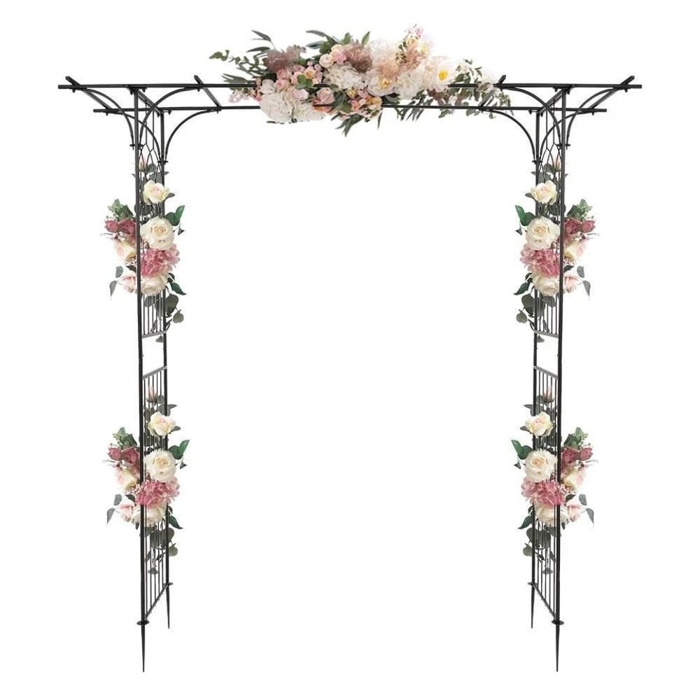 Garden Archway Pergola Trellis Iron Patio Arbor For Climbing Plants And Vines 2