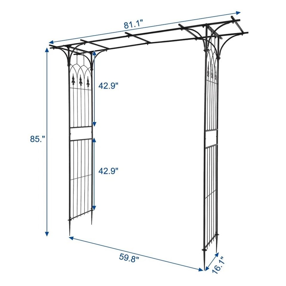 Garden Archway Pergola Trellis Iron Patio Arbor For Climbing Plants And Vines 7