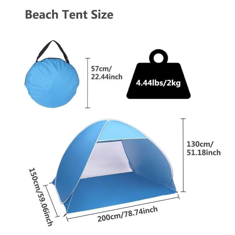 Pop Up Beach Tent Portable Sun Shelter With UV Protection Easy Setup Canopy Tent 1