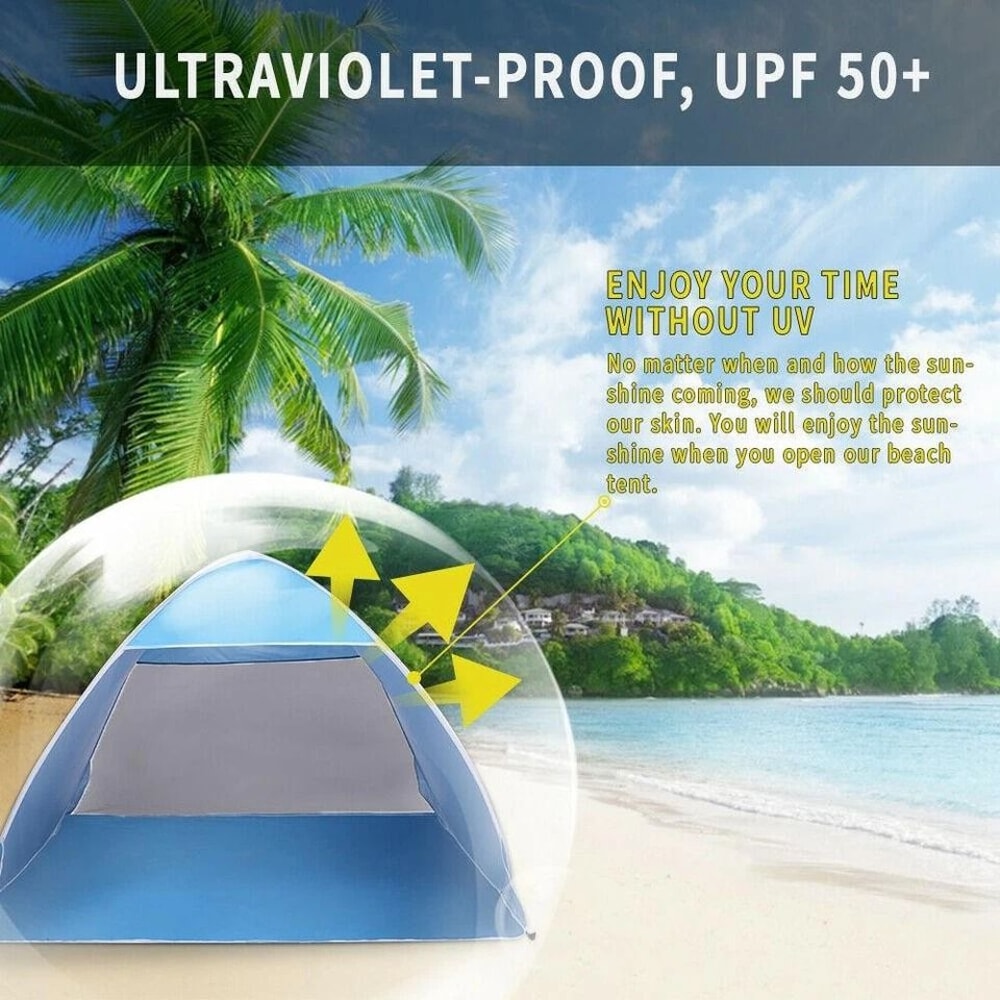 Pop Up Beach Tent Portable Sun Shelter With UV Protection Easy Setup Canopy Tent 5