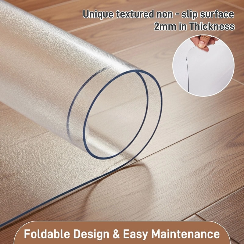 Foldable Chair Mat For Hardwood Floors NonSlip PVC Floor Protector 4