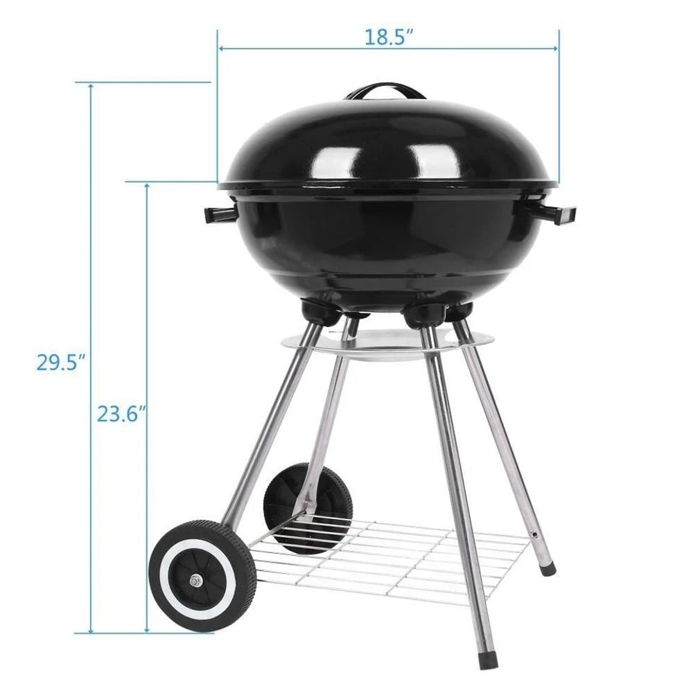 Portable Charcoal Grill With Trolley For Outdoor Barbecue Compact Charcoal Stove 2
