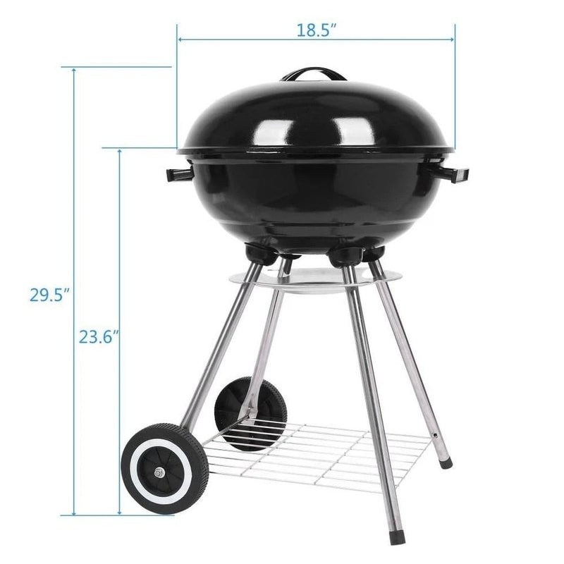 Portable Charcoal Grill With Trolley For Outdoor Barbecue Compact Charcoal Stove 2