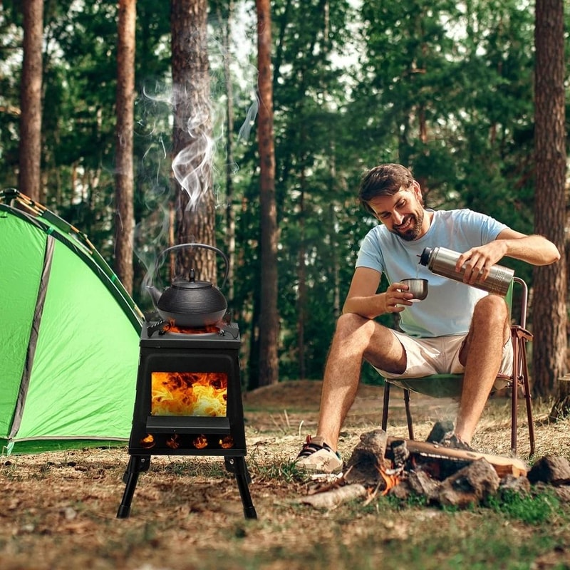 Portable Wood Burning Tent Stove For Camping Hiking Outdoor Cooking Efficient EcoFriendly And Dura 4