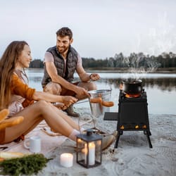 portable wood burning tent stove for camping, hiking & outdoor cooking efficient, eco-friendly, and durable