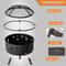 Outdoor Fire Pit BBQ Stove Wood Burning Round Fireplace For Patio Backyard Porch 3