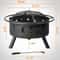 Outdoor Fire Pit BBQ Stove Wood Burning Round Fireplace For Patio Backyard Porch 4
