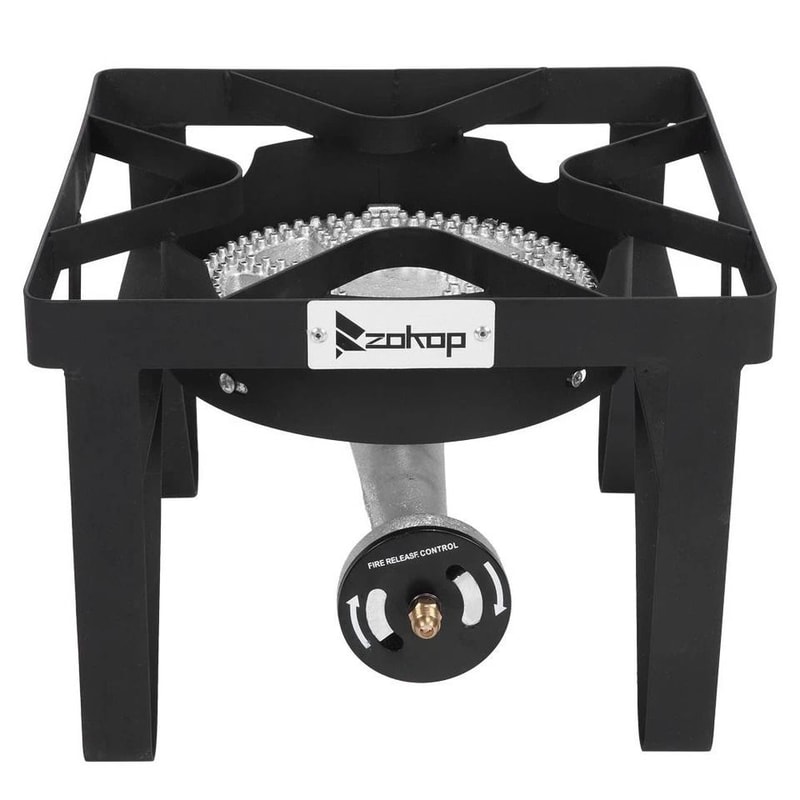 BTU Outdoor Camping Propane Burner Stove Gas Cooker Grill With Cast Iron Construction 3