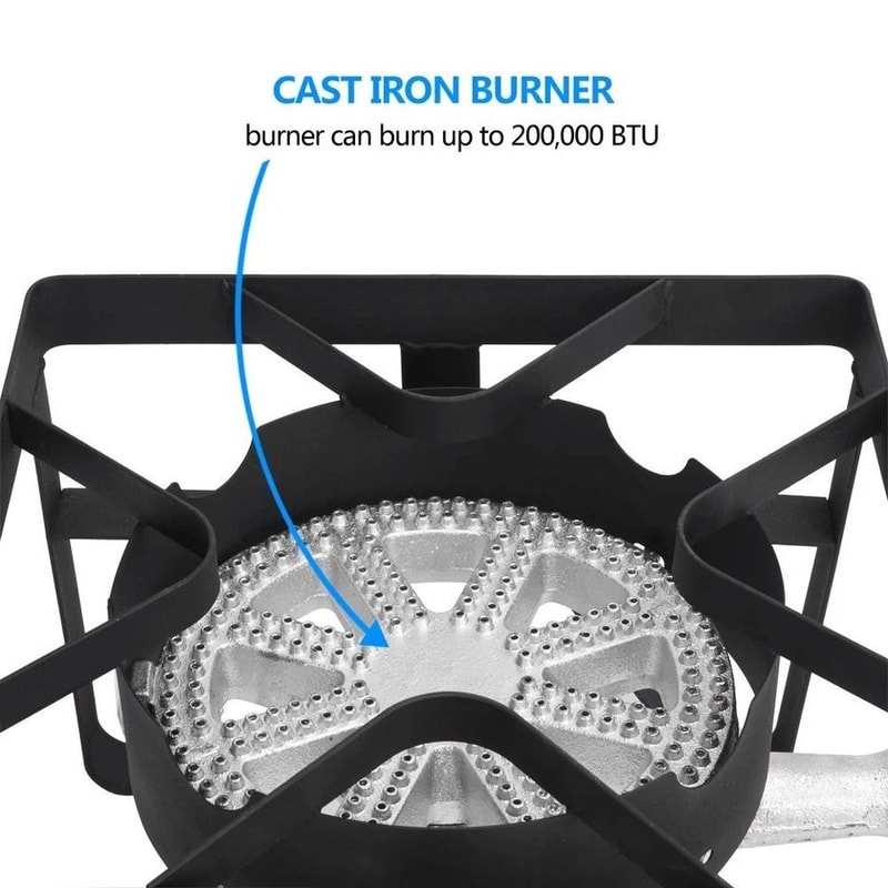 BTU Outdoor Camping Propane Burner Stove Gas Cooker Grill With Cast Iron Construction 5