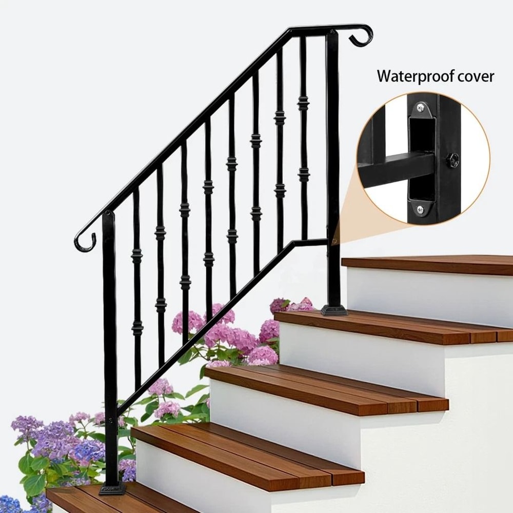 Iron Handrail For Durable Outdoor Stair Railing For Garden Safety 1