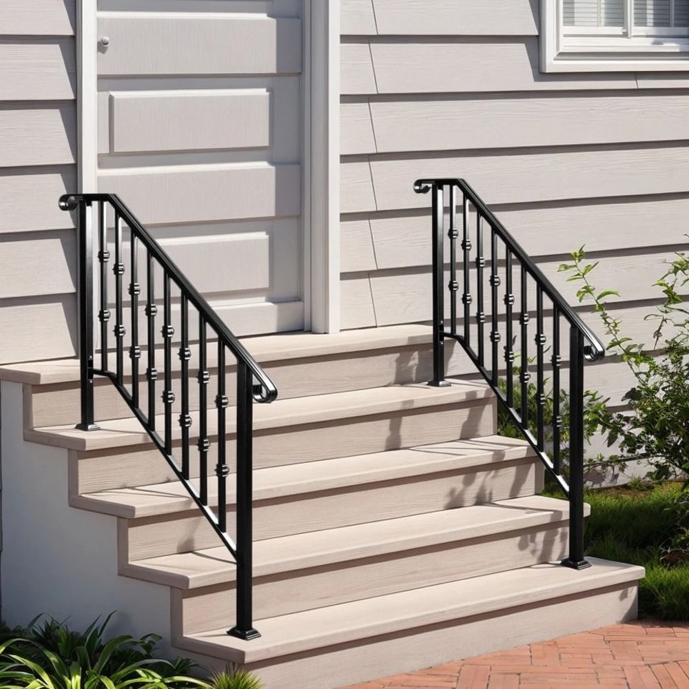 Iron Handrail For Durable Outdoor Stair Railing For Garden Safety 7