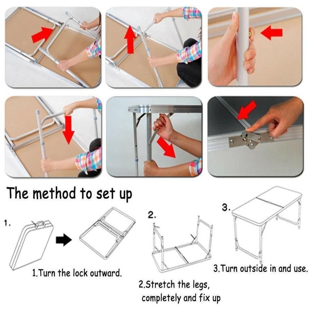 Portable Aluminum Alloy Folding Table For Home Office Patio Party 1