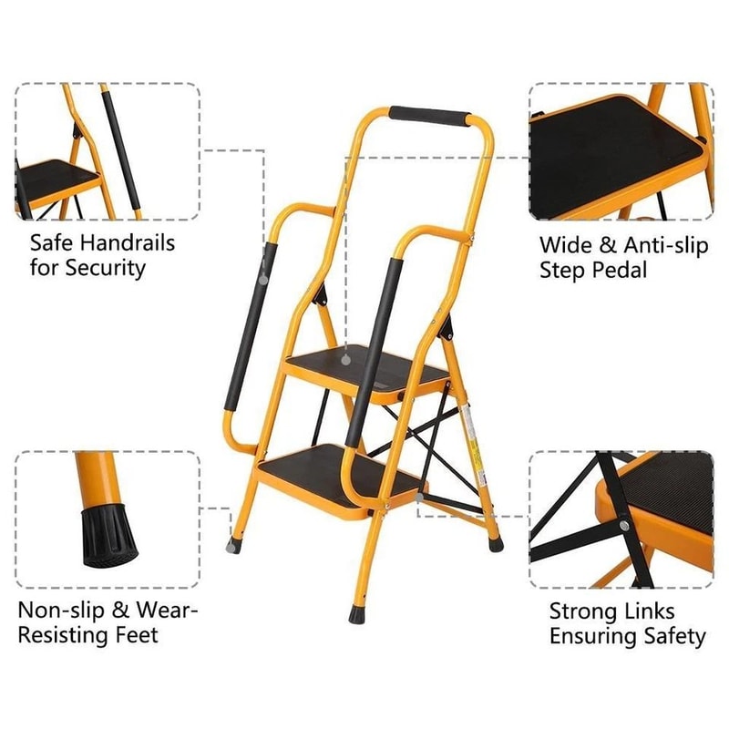 Portable Antislip Step Ladder Folding Step Stool With Capacity For Safe And Easy Reaching 7