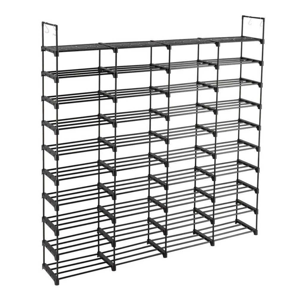 Shoe Rack Organizer Tier Storage Shelf Stackable Entryway Shoe Cabinet With Hooks 3