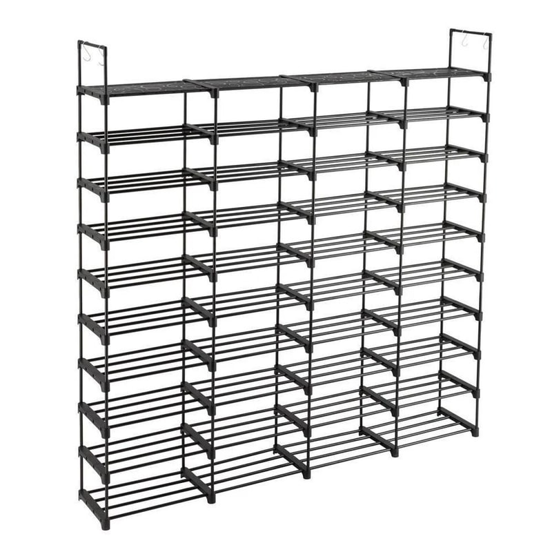 Shoe Rack Organizer Tier Storage Shelf Stackable Entryway Shoe Cabinet With Hooks 3