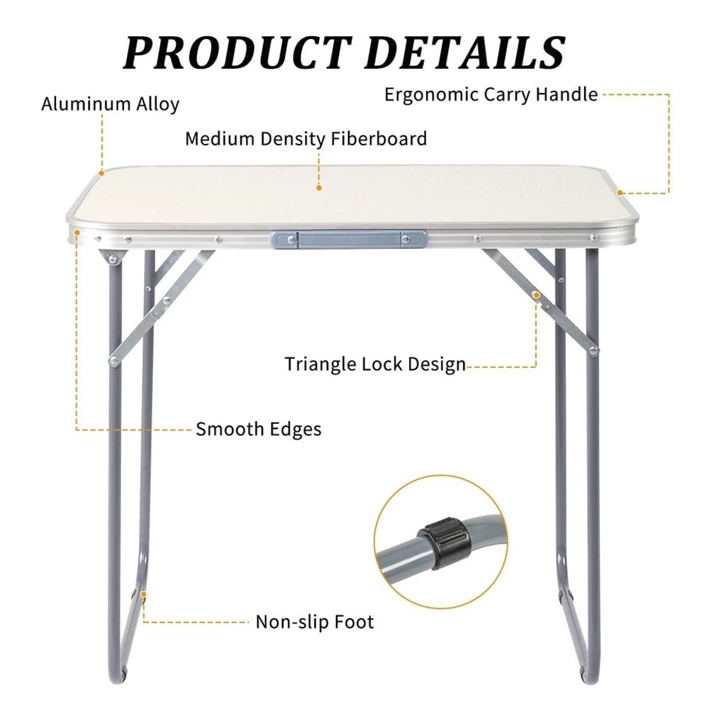 Portable Aluminum Folding Table For Camping Indoor And Outdoor Family Party Lightweight And Durable 5