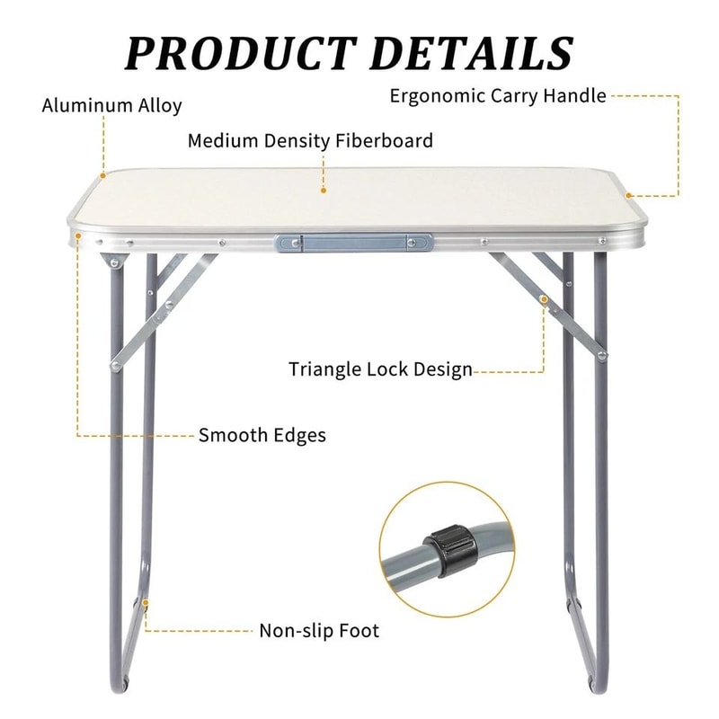 Portable Aluminum Folding Table For Camping Indoor And Outdoor Family Party Lightweight And Durable 5