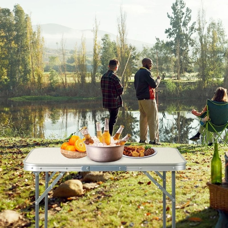 Portable Aluminum Folding Table For Camping Indoor And Outdoor Family Party Lightweight And Durable 7